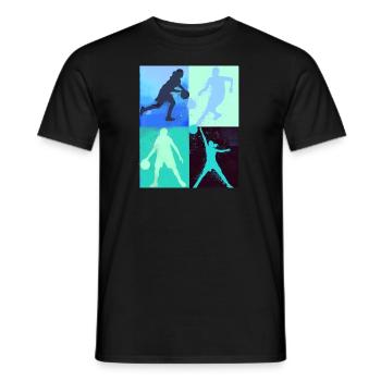 Basket-ball,Sports,Graffiti,Peinture,Joueur de basket-ball - T-shirt homme - noir - Devant - AI Model Male 178 light (178cm)