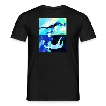 volley-ball, volley-ball, beachball,graffiti - T-shirt homme - noir - Devant - AI Model Male 178 light (178cm)