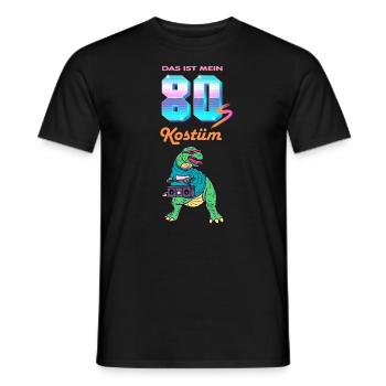 80er Jahre Motto Party Kostüm Retro Dinosaurier - Männer T-Shirt - Schwarz - Vorne - AI Model Male 178 light (178cm)
