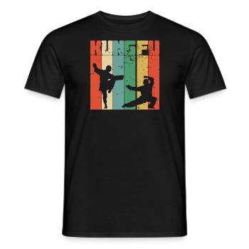 Vintage Kung Fu | Kung Fu Martial Art - Men's T-Shirt - black - Front - AI Model Male 178 light (178cm)