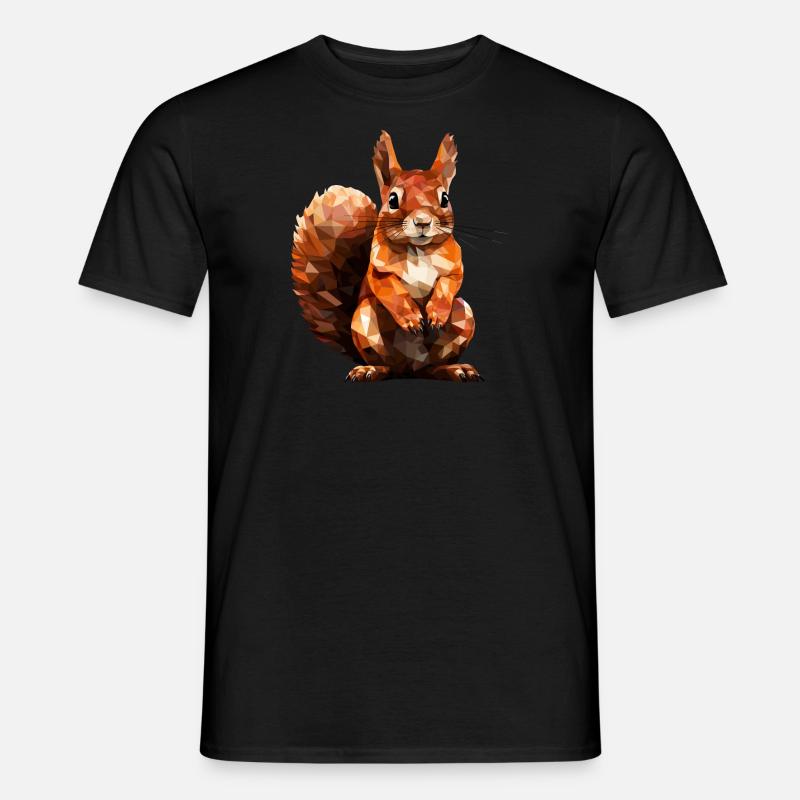 Eichhörnchen im Polygon Stil - Männer T-Shirt - Schwarz