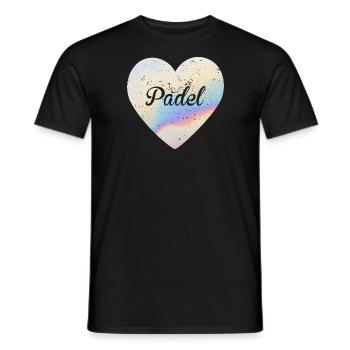 Padel Cute heart | Padel Sports Lover - Men's T-Shirt - black - Front - AI Model Male 178 light (178cm)