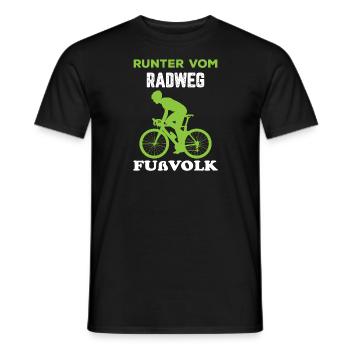 Lustiger Radfahrer Spruch Runter Radweg Fahrrad - Männer T-Shirt - Schwarz - Vorne - AI Model Male 178 light (178cm)