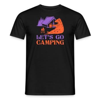 Lets Go Camping - Männer T-Shirt - Schwarz - Vorne - AI Model Male 178 light (178cm)