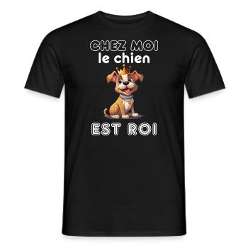 Chien Humour Fan Passion Animal Race Canin - T-shirt homme - noir - Devant - AI Model Male 178 light (178cm)