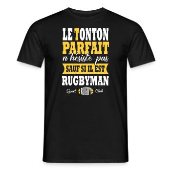 Rugby tonton joueur de rugby sport rugby - T-shirt homme - noir - Devant - AI Model Male 178 light (178cm)