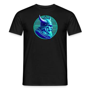 Vaporwave Viking Dreams - Men's T-Shirt - black - Front - AI Model Male 178 light (178cm)