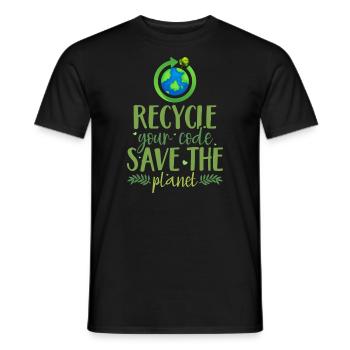 Recycle your code (green) - T-shirt homme - noir - Devant - AI Model Male 178 light (178cm)