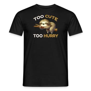 Schlafendes Faultier für Langschläfer und Faule - Männer T-Shirt - Schwarz - Vorne - AI Model Male 178 light (178cm)
