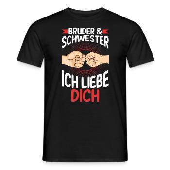 Geschwister Bruder und Schwester - Männer T-Shirt - Schwarz - Vorne - AI Model Male 178 light (178cm)