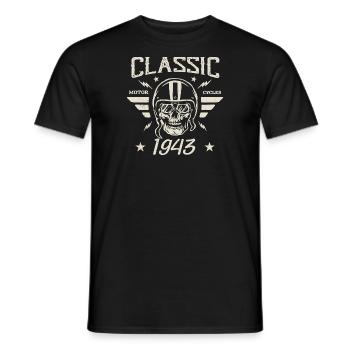 Cadeau D’anniversaire Classique Vintage Né en 1943 - T-shirt homme - noir - Devant - AI Model Male 178 light (178cm)
