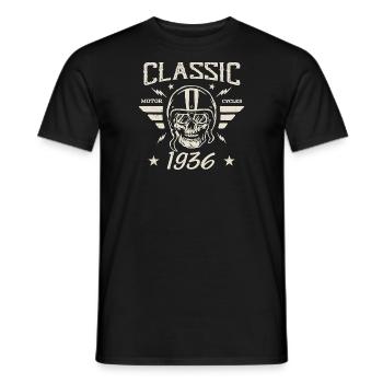 Cadeau D’anniversaire Classique Vintage Né en 1936 - T-shirt homme - noir - Devant - AI Model Male 178 light (178cm)