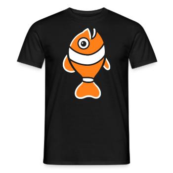 Humour petit poisson clown - T-shirt homme - noir - Devant - AI Model Male 178 light (178cm)