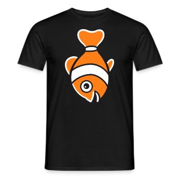 Humour petit poisson clown - T-shirt homme - noir - Devant - AI Model Male 178 light (178cm)
