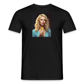Blonde Woman - Männer T-Shirt - Schwarz - Vorne - AI Model Male 178 light (178cm)
