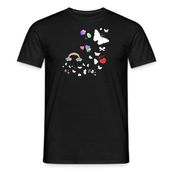 Schmetterlinge,regenbogen, Sterne,Herzen - Männer T-Shirt - Schwarz - Vorne - AI Model Male 178 light (178cm)