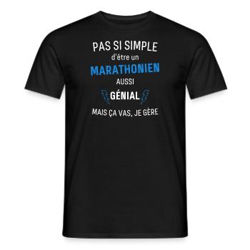 T-shirt Marathonien Génial - T-shirt homme - noir - Devant - AI Model Male 178 light (178cm)