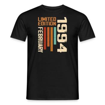 Née en Février 1994 Rétro 1994 Anniversaire - T-shirt homme - noir - Devant - AI Model Male 178 light (178cm)