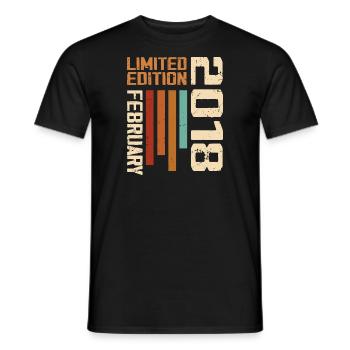 Born in February 2018 Retro 2018 Anniversary - Men's T-Shirt - black - Front - AI Model Male 178 light (178cm)