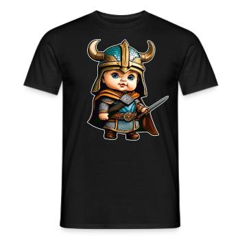 Joli bébé Viking germanique - T-shirt homme - noir - Devant - AI Model Male 178 light (178cm)