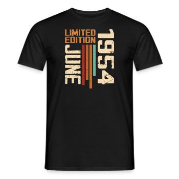 June 1954 Birthday Gift June 1954 Retro 1954 - Men's T-Shirt - black - Front - AI Model Male 178 light (178cm)
