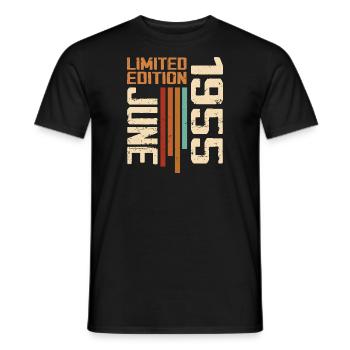 June 1955 Birthday Gift June 1955 Retro 1955 - Men's T-Shirt - black - Front - AI Model Male 178 light (178cm)