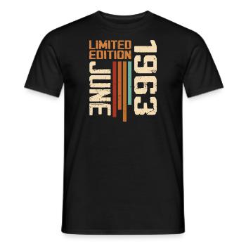 Juni 1963 Geburtstagsgeschenk Juni 1963 Retro 1963 - Männer T-Shirt - Schwarz - Vorne - AI Model Male 178 light (178cm)