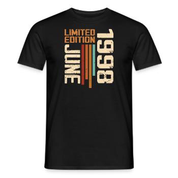 June 1998 Birthday Gift June 1998 Retro 1998 - Men's T-Shirt - black - Front - AI Model Male 178 light (178cm)