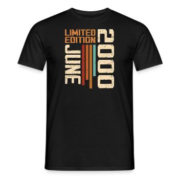 June 2000 Birthday Gift June 2000 Retro 2000 - Men's T-Shirt - black - Front - AI Model Male 178 light (178cm)