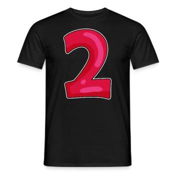 two - Men's T-Shirt - black - Front - AI Model Male 178 light (178cm)