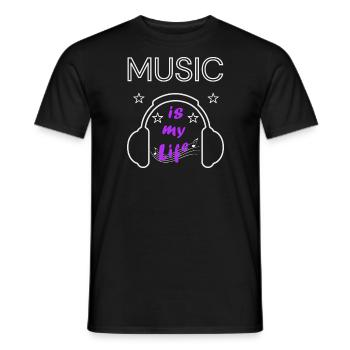 Music is my Life - Männer T-Shirt - Schwarz - Vorne - AI Model Male 178 light (178cm)