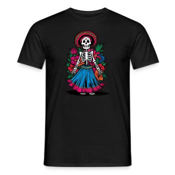 La Catrina Skeleton Halloween - Men's T-Shirt - black - Front - AI Model Male 178 light (178cm)