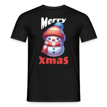 Merry Xmas Schneemann Nikolaus Familie - Männer T-Shirt - Schwarz - Vorne - AI Model Male 178 light (178cm)