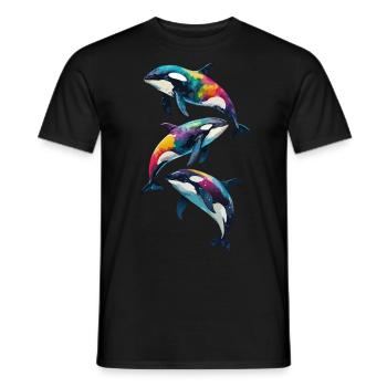 La fascination des orques : les chasseurs majestueux - T-shirt homme - noir - Devant - AI Model Male 178 light (178cm)