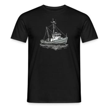 Fishing boat - Men's T-Shirt - black - Front - AI Model Male 178 light (178cm)