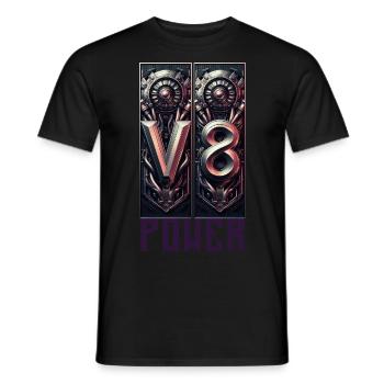 V8 Power - Männer T-Shirt - Schwarz - Vorne - AI Model Male 178 light (178cm)