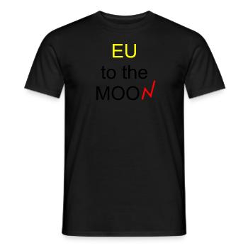 EU to the MOON - Men's T-Shirt - black - Front - AI Model Male 178 light (178cm)