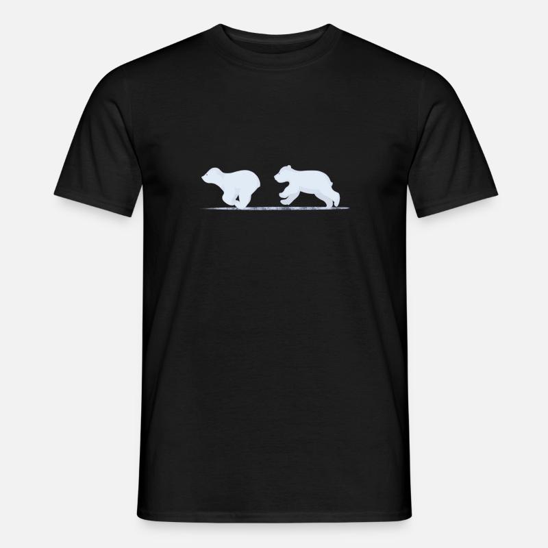 Bärenjunge-Brüder spielen im Eis - Männer T-Shirt - Schwarz