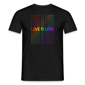 Love Is Love - Men's T-Shirt - black - Front - AI Model Male 178 light (178cm)