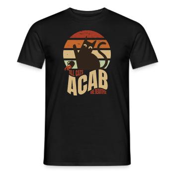 ACAB All Cats Are Beautiful Hooligan Ultra Fußball - Männer T-Shirt - Schwarz - Vorne - AI Model Male 178 light (178cm)