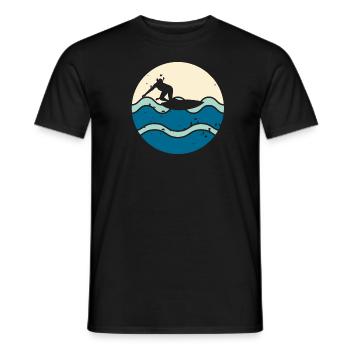 Vintage Classic Ride With The Wave Surfing - Men's T-Shirt - black - Front - AI Model Male 178 light (178cm)