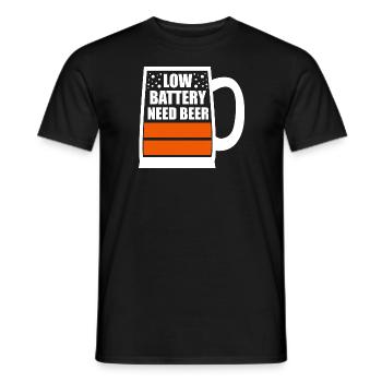 Une batterie faible a besoin de bière - T-shirt homme - noir - Devant - AI Model Male 178 light (178cm)