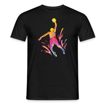 Basketteur Coloré Paint Slam Dunk Sports - T-shirt homme - noir - Devant - AI Model Male 178 light (178cm)