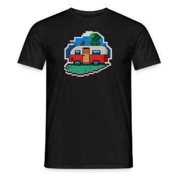 pixel vintage camper car - Männer T-Shirt - Schwarz - Vorne - AI Model Male 178 light (178cm)