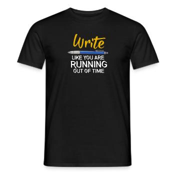 Drôle d’écrire un auteur Auteur Cadeau d’auteur - T-shirt homme - noir - Devant - AI Model Male 178 light (178cm)