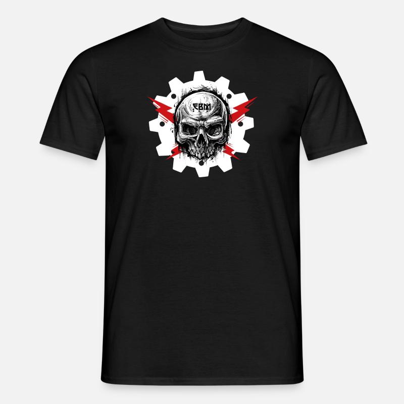 EBM - Skull - Männer T-Shirt - Schwarz