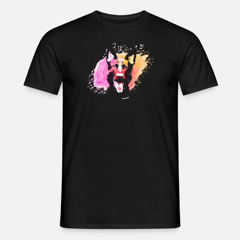 Schäferhund Farbklecks - Männer T-Shirt - Schwarz