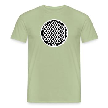 Flower Of Life - Men's T-Shirt - sage - Front - AI Model Male 178 light (178cm)