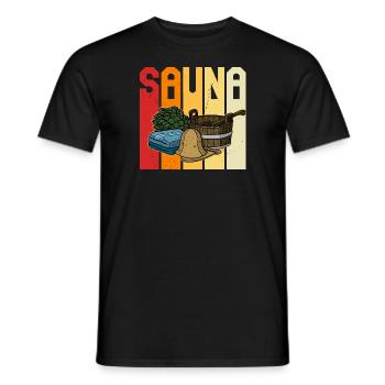 Retro Sauna Spa Massage Banja Saunaclub - Männer T-Shirt - Schwarz - Vorne - AI Model Male 178 light (178cm)