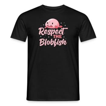 respect the blobfish Design for a blobfish lover - Men's T-Shirt - black - Front - AI Model Male 178 light (178cm)